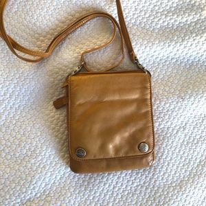 Crossbody mini bag Camel leather